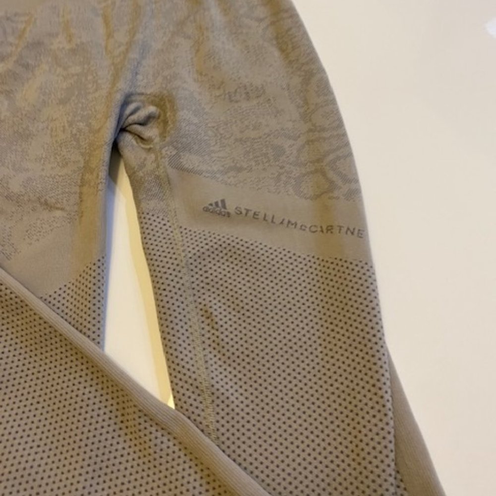Adidas Stella McCartney Tan Snakeskin Pattern Leggings Womens Size Medium